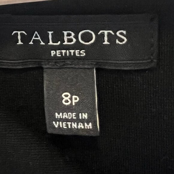 Talbots Rickrack Trim Ponte Shift Black & White Size 8 petite Preppy Career Work - Picture 5 of 10